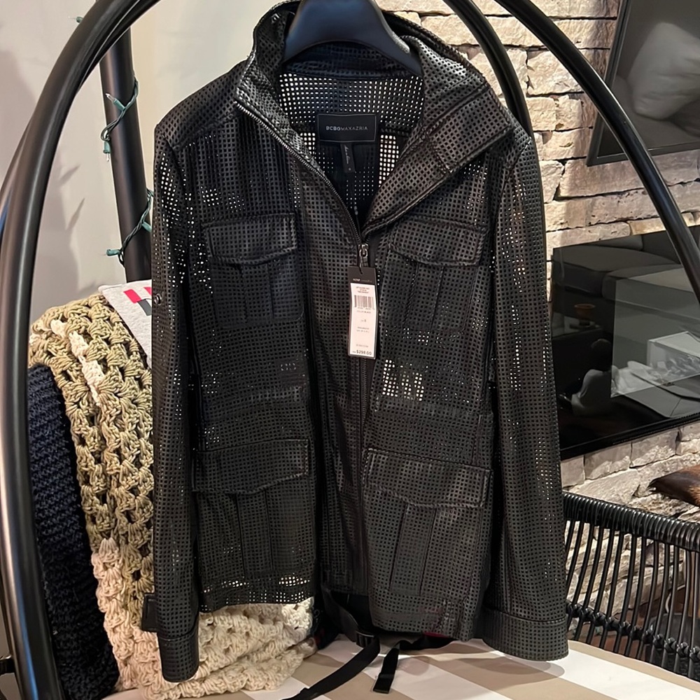 NWT Mesh BCBGMAXAZRIA jacket size S. Sexy open lower back.